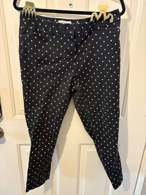 Liz Claiborne Black Polka Dot Stretch Pants